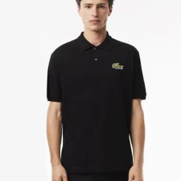 Lacoste Black Cotton Loose Fit Unisex Polo T-Shirt-image-42