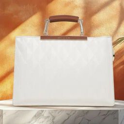 Magnolia White Textured Satchel-31