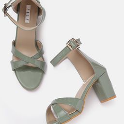 ELLE Strappy Block Heels with Zip Detail-16