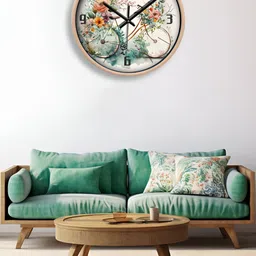 OLIVE TREE Burgundy & Black Printed Contemporary Wall Clock-image-97
