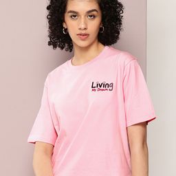 DILLINGER Women Typography Printed Pure Cotton Oversized T-shirt-picture-53