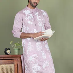 Jompers Men Floral Embroidered Chikankari Floral Kurta-picture-38