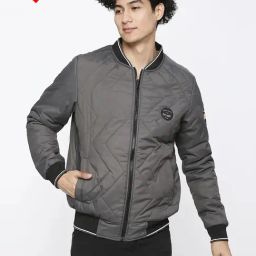 Spykar Charcoal Straight Fit Mandarin Collar Reversible Jacket-30