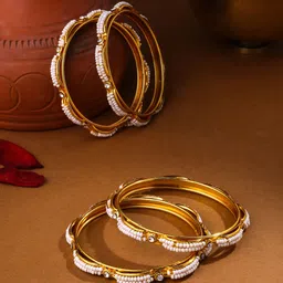 Anouk Set of 4 Pearl Studded Bangles-75
