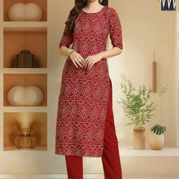 HERE&NOW Pack of 2 Women Ethnic Motifs Printed Crepe Kurta-image-70