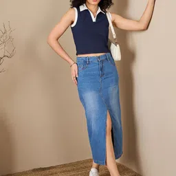 Kibo Shirt Collar Crop Top-picture-41