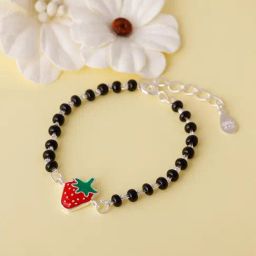 GIVA 92.5 Sterling Silver Very Berry Strawberry Bracelet for Kids-image-17