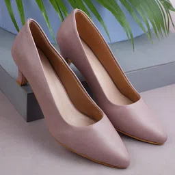 Get Glamr Women Nude-Coloured Solid Pumps-27