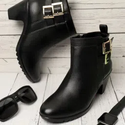 Elle Women's Black Casual Booties-image-99