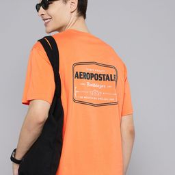 Aeropostale Typography Print Drop-Shoulder Sleeves Pure Cotton T-shirt-image-35