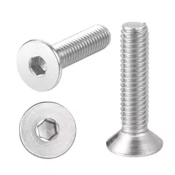 APL Allen CSK Bolt 6.35x63.50 mm (1/4x2.1/2 inch) Stainless Steel Fully Threaded A2 Grade Chrome Finished (Pack of 100)-39