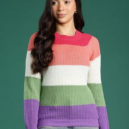 DressBerry Colourblocked Round Neck Pullover-image-17