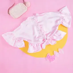 Pantaloons Junior Kids Peach Cotton Regular Fit Top-image-49