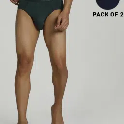 Puma Navy & Green Regular Fit Briefs - Pack of 2-image-10