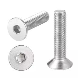 APL Allen CSK Bolt 4.76x38.10 mm (3/16x1.1/2 inch) Stainless Steel Fully Threaded A2 Grade Chrome Finished (Pack of 100)-image-67