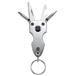 Stealodeal Silver 6 in 1 Torch Multi-Tool Keychain (Silver) image 1