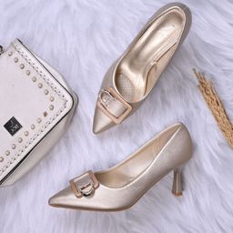 Jove Printed PU Slim Heeled Pumps-17
