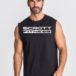 SCROTT FITNESS Printed Round Neck Cotton Gym Vest PRINTED/VEST/MEN/SF/BLACK/S-image-41