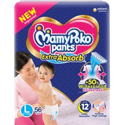 MamyPoko Extra Absorb Pant Style Diapers Large - 56 Pieces-image-50