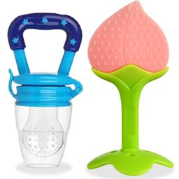 Chinmay Kids Baby Fruit Shape Teether & Soother Soft Stick Dental Care BPA- Free Pack of 2 Teether - Light Pink Blue-image-91