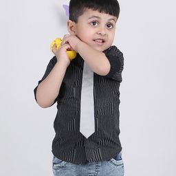 Polka Tots Full Sleeves Abstract Printed Shirt - Black-image-21