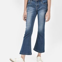 CRIMSOUNE CLUBMild Washed Bell Bottom Jeans Blue-image-89