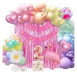 Bubble Trouble 71 Pcs Flamingo Theme Birthday Decorations Items 2nd Birthday Garland Kit For Kids Birthday Chiller Party Baby Shower(Pack of 71 Multicolor)-image-53
