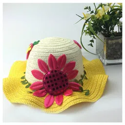 Babymoon Sunflower Designed Cap - Yellow-picture-1