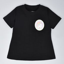 Kiwi Cotton Half Sleeves Unicorn Printed Top - Black-image-33