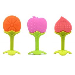 Numum Silicone Apple Orange & Peach Shape Teether Pack of 3 - Multicolour (Color and design may vary)-31