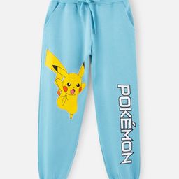 Nap Chief Pure Cotton Knit Pokemon Featuring Pikachu Printed Joggers - Sky Blue-image-15