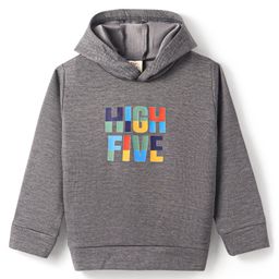 Rikidoos Full Sleeve Sweatshirt With Hooded Cap - Grey - 5 - Embosis Hosiery - (5 to 6 Years)-picture-36