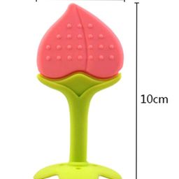 Numum Silicone Apple Orange & Peach Shape Teether Pack of 3 - Multicolour (Color and design may vary) image 3