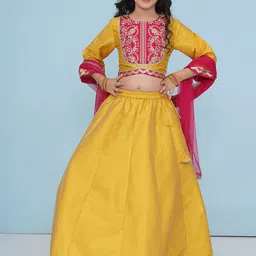 Bitiya by Bhama Girls Embroidered Ready to Wear Lehenga & Blouse With Dupatta-picture-57