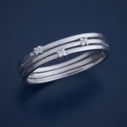 Kushal's Fashion Jewellery Sterling Silver Cubic Zirconia Rhodium-Plated Finger Ring-34