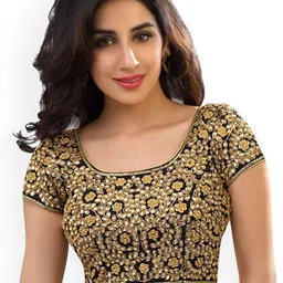 KING SALES Embroidered U Neck Saree Blouse-image-65