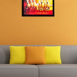 eCraftIndia Multicoloured Running Horses Wall Art-image-45