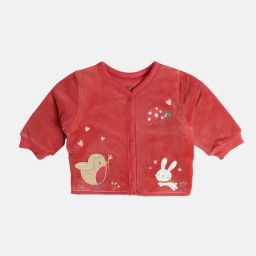 MINIKLUB Girls Red Applique Full Sleeves Jacket-image-40
