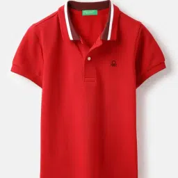 United Colors of Benetton Boys Red Cotton Polo T-shirt-picture-29
