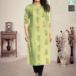 HERE&NOW Selection Of 3 Floral Printed Round Neck Straight Kurtas-image-99