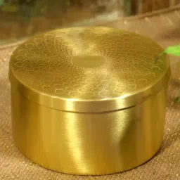 Ambi Handcrafted Pure Brass 6 Inches Storage Box With Inlay Work-image-18