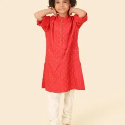Fabindia Kids Red Printed Kurtas-image-95