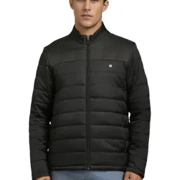 Louis Philippe Black Regular Fit Quilted Jacket-image-41