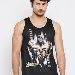 Marvel by Wear Your Mind Men Black Thanos Printed Round Neck T-shirt-image-95