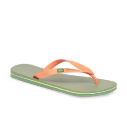 iPanema Men Orange & Olive Green Solid Thong Flip-Flops-picture-52