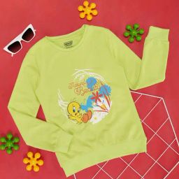 YU by Pantaloons Kids Light Green Printed Full Sleeves Sweatshirt-image-21