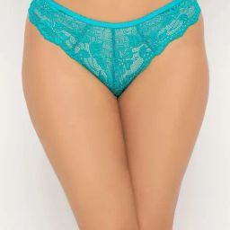 Clovia Turquoise Regular Fit Self Pattern Bikini Panties-image-37