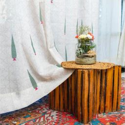 Urban Space Multicolor Polyester Printed Long Door Curtain with Eyelets & Tiebacks - Set of 2 (8 ft)-3