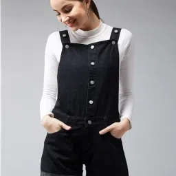 DOLCE CRUDO Black Dungaree-image-9