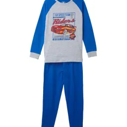 Cub McPaws Boys Night Dress | Full Sleeve T-shirt & Pyjama | 100% Cotton Kids Nightwear-image-97